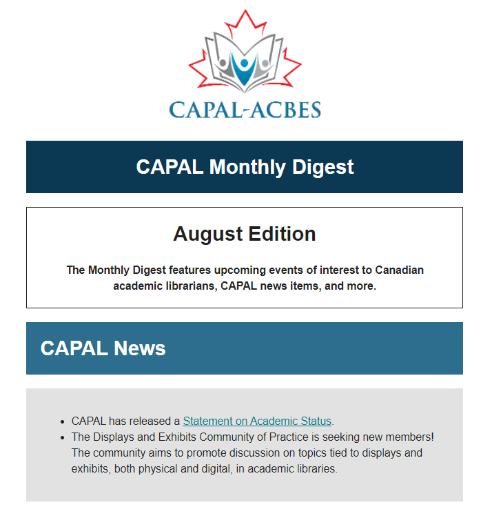 Screenshot of August Monthly Digest